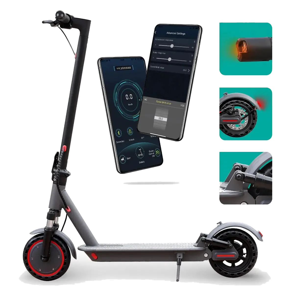 Stay-on Aovopro AP07 Elektrische Step Met Knipperlicht en Vering elektrische step